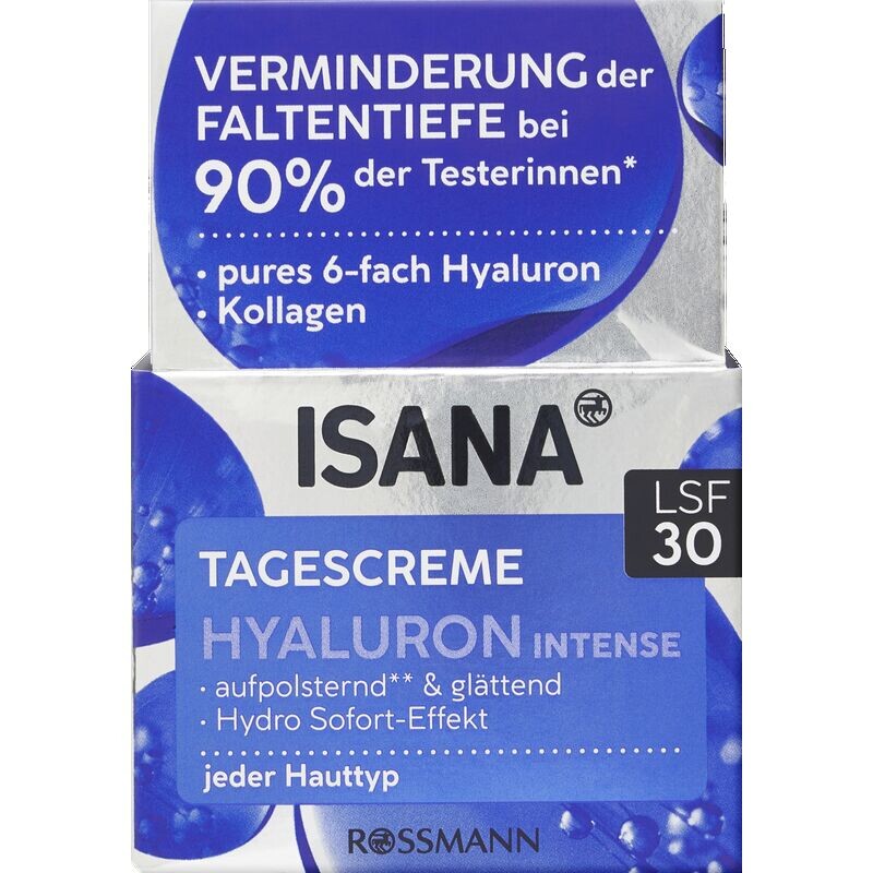 Интенсивный дневной крем с гиалуроном SPF 30 ISANA, 50 ml
Интенсивный дневной крем с гиалуроном SPF 30 ISANA, 50 ml