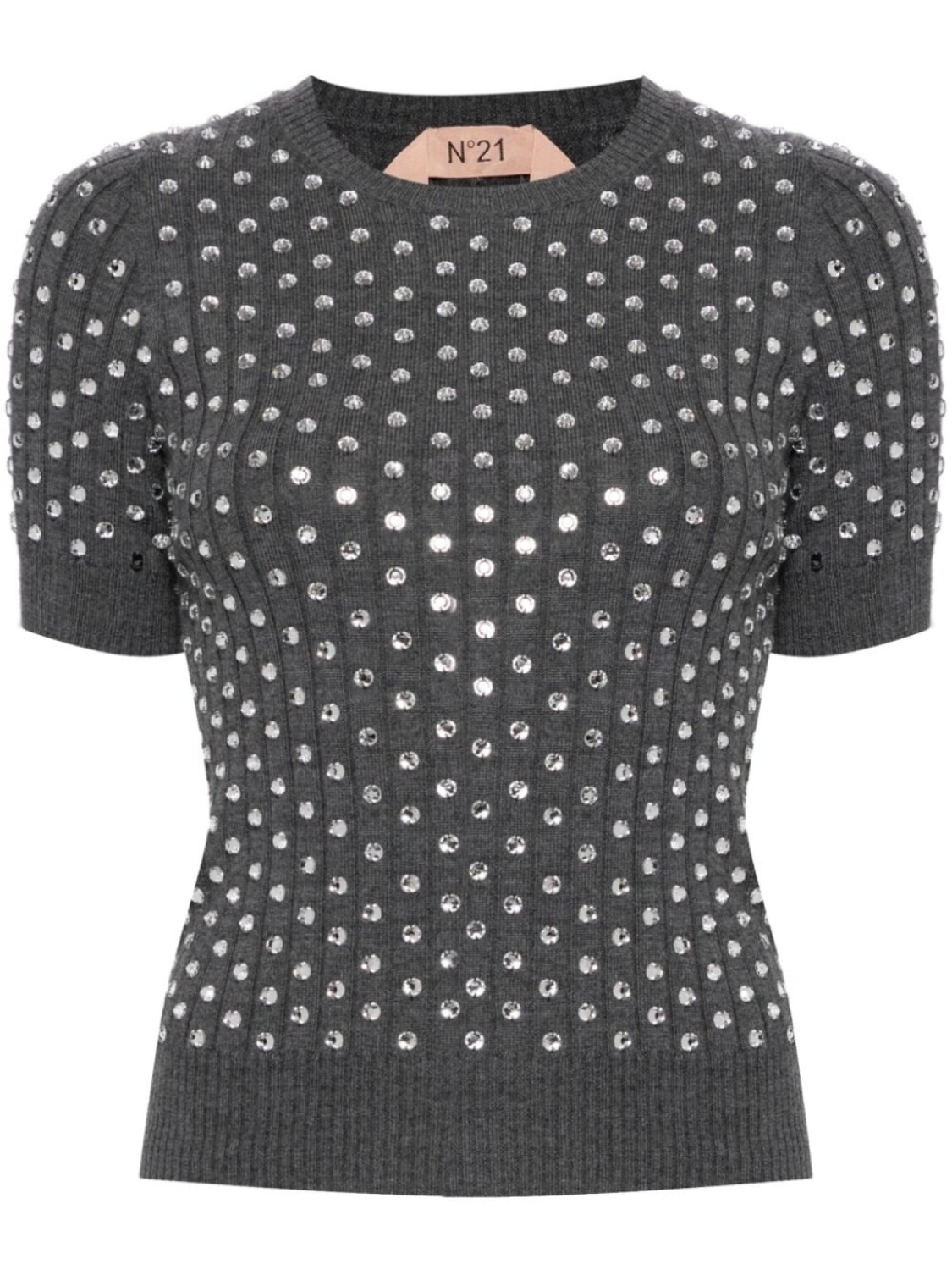 Nº21 шерстяной свитер, украшенный кристаллами, серый
Nº21 шерстяной свитер, украшенный кристаллами, серый