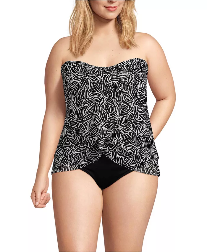 Женский слитный купальник-бандо с высоким вырезом бедра из хлороустойчивой сетки Fauxkini размера плюс Lands' End, черный
Женский слитный купальник-бандо с высоким вырезом бедра из хлороустойчивой сетки Fauxkini размера плюс Lands' End, черный