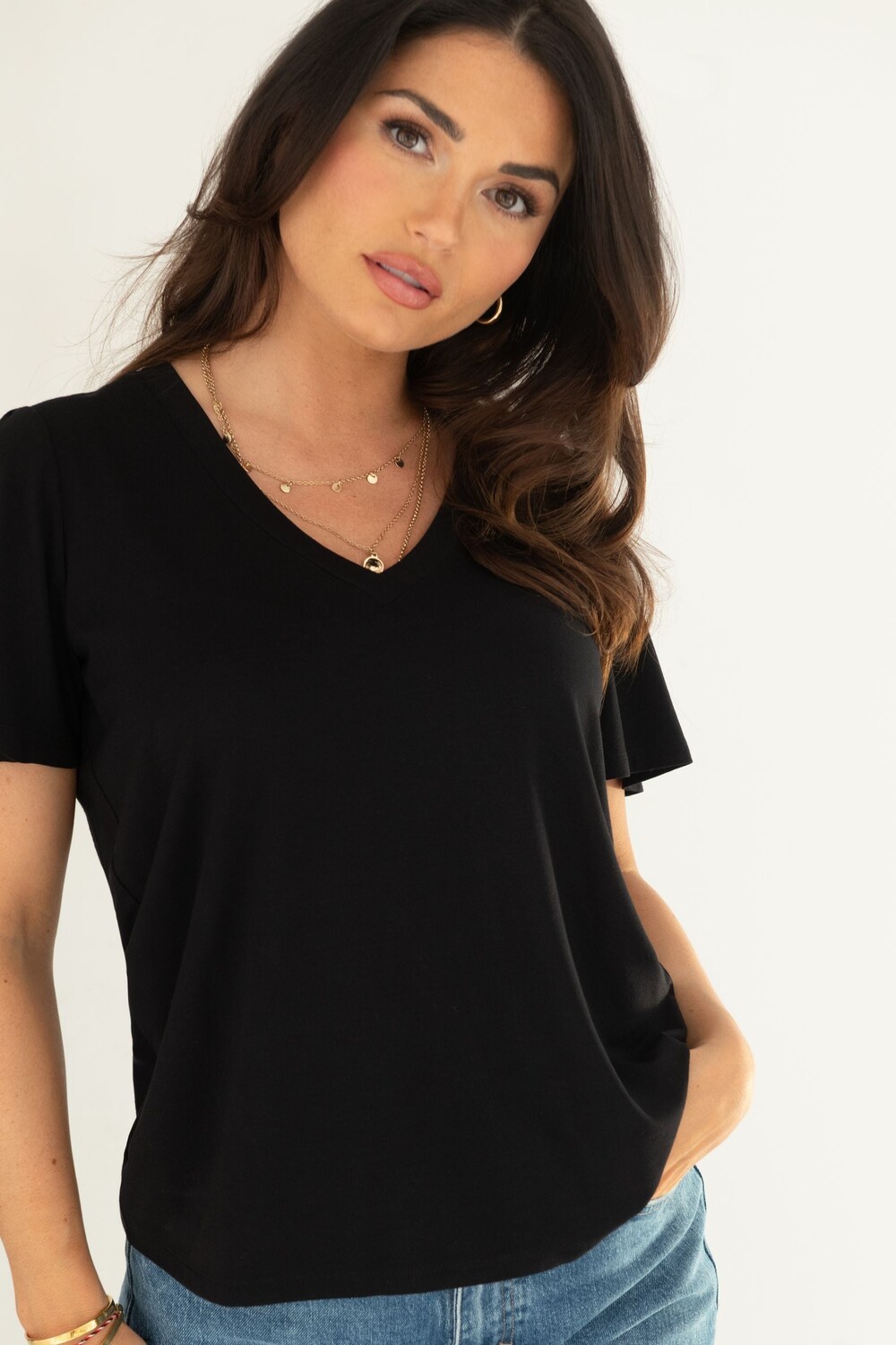 Футболка Serena из джерси с v-образным вырезом и вискозной тканью Lenzing Ecovero Pour Moi, черный
Футболка Serena из джерси с v-образным вырезом и вискозной тканью Lenzing Ecovero Pour Moi, черный