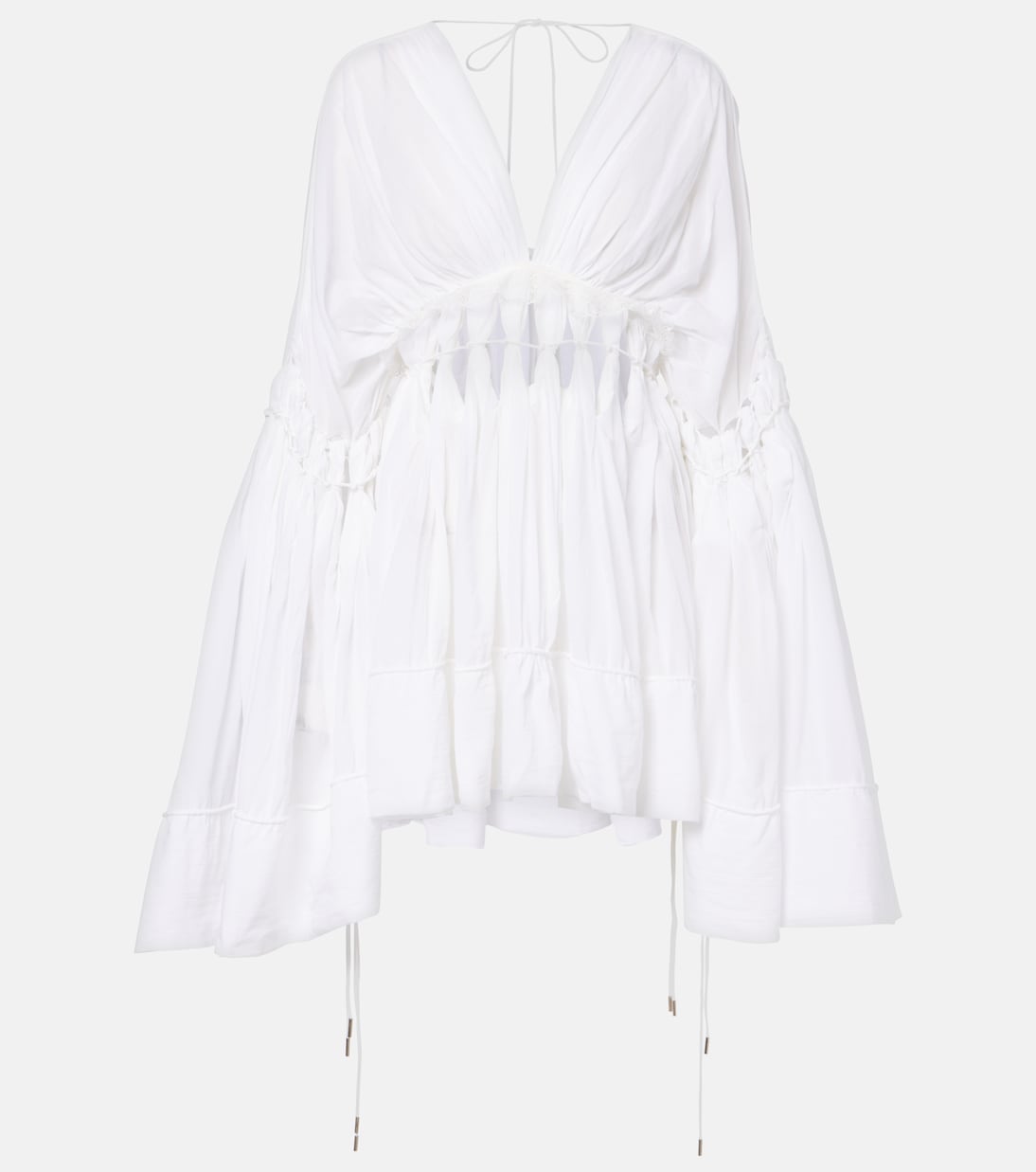 Мини-платье Sirocco из полупрозрачного хлопкового микса Christopher Esber, белый 
Мини-платье Sirocco из полупрозрачного хлопкового микса Christopher Esber, белый