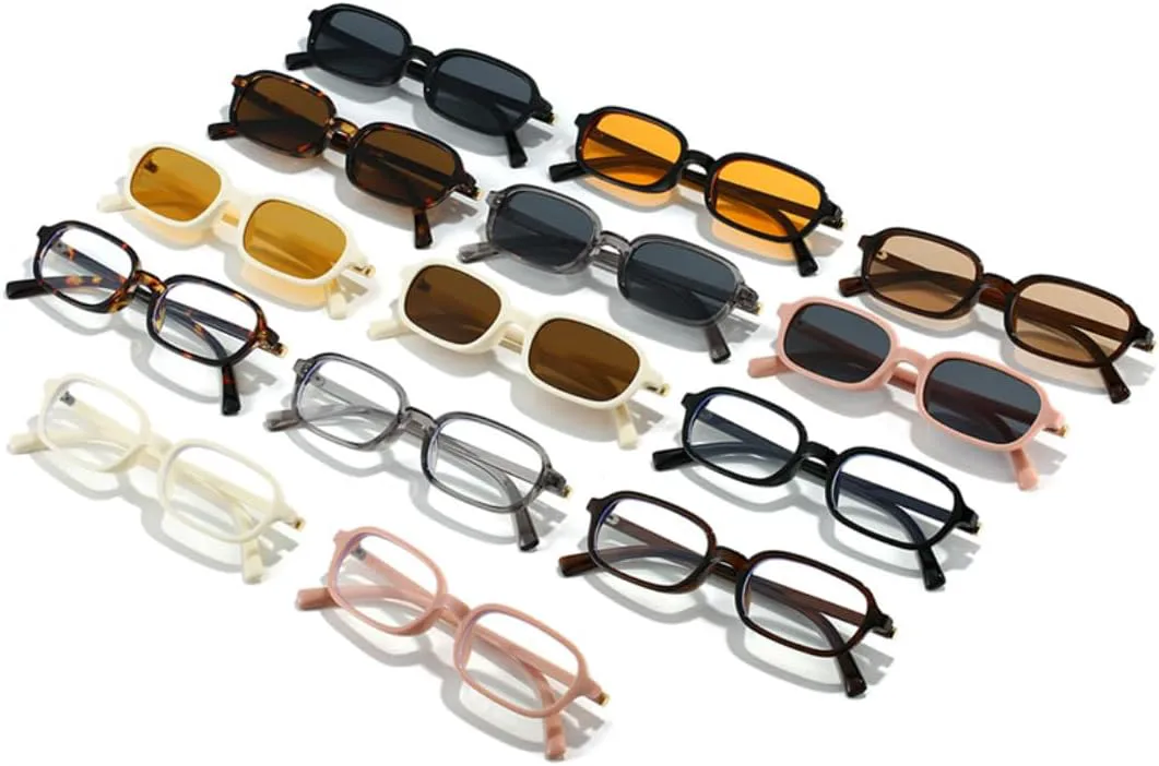 Винтажные маленькие прямоугольные солнцезащитные очки для женщин, защита от УФ-излучения UV400, модная оправа с прозрачными линзами VRTRFFTR, Brown Champagne
Винтажные маленькие прямоугольные солнцезащитные очки для женщин, защита от УФ-излучения UV400, модная оправа с прозрачными линзами VRTRFFTR, Brown Champagne