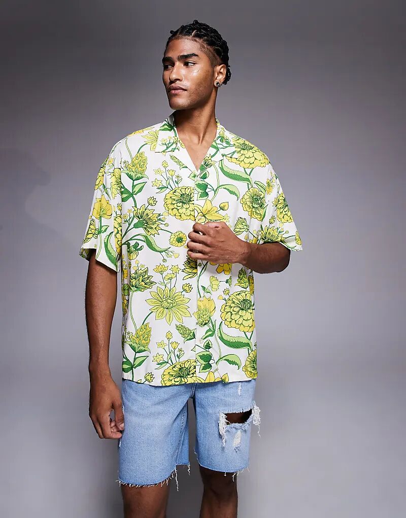 Рубашка ADPT свободного кроя с цветочным принтом кремового цвета
Рубашка ADPT свободного кроя с цветочным принтом кремового цвета