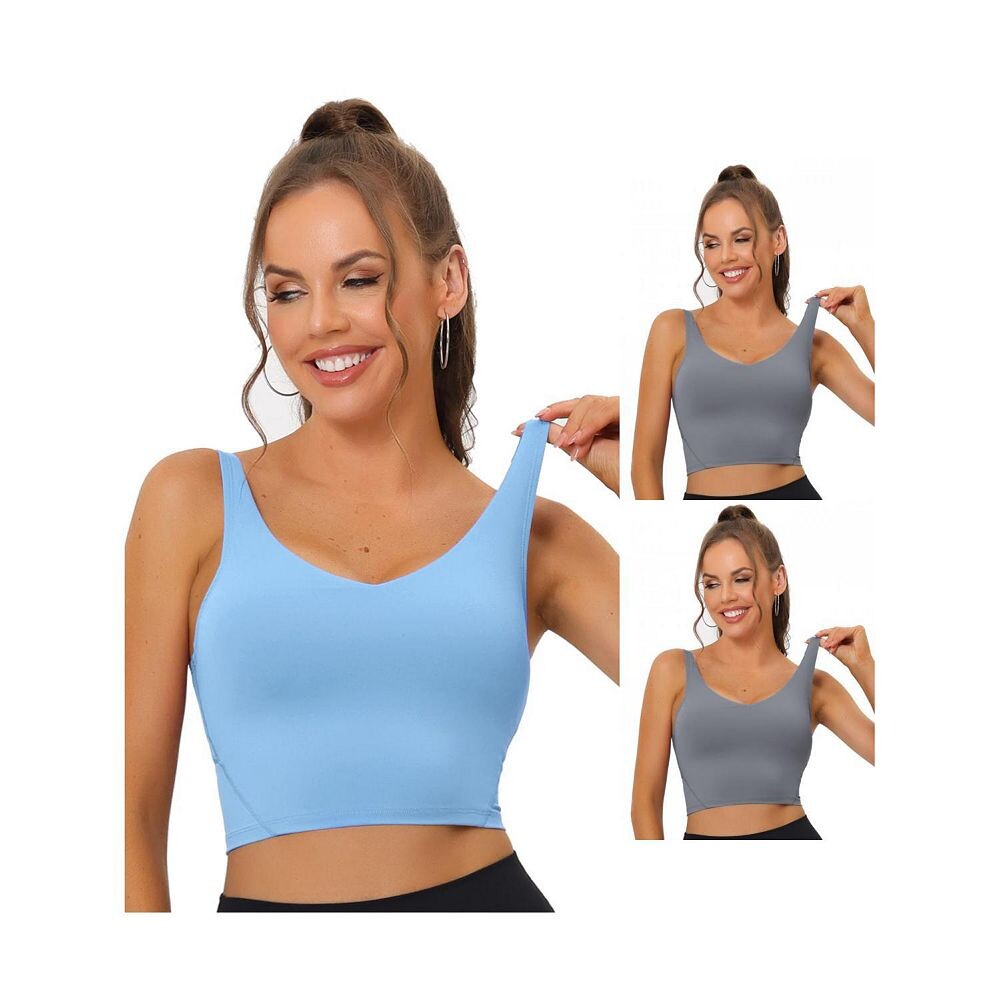 Набор из 3 женских удлиненных спортивных бюстгальтеров для йоги с мягкой подкладкой и средней поддержкой для тренировок и фитнеса ALLEGRA K, цвет Light Gray Light Blue
Набор из 3 женских удлиненных спортивных бюстгальтеров для йоги с мягкой подкладкой и средней поддержкой для тренировок и фитнеса ALLEGRA K, цвет Light Gray Light Blue
