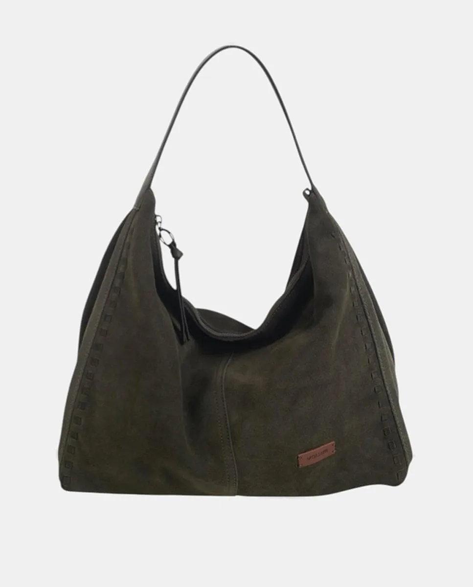 Сумка-хобо из спилка на молнии Volum, хаки
Сумка-хобо из спилка на молнии Volum, хаки