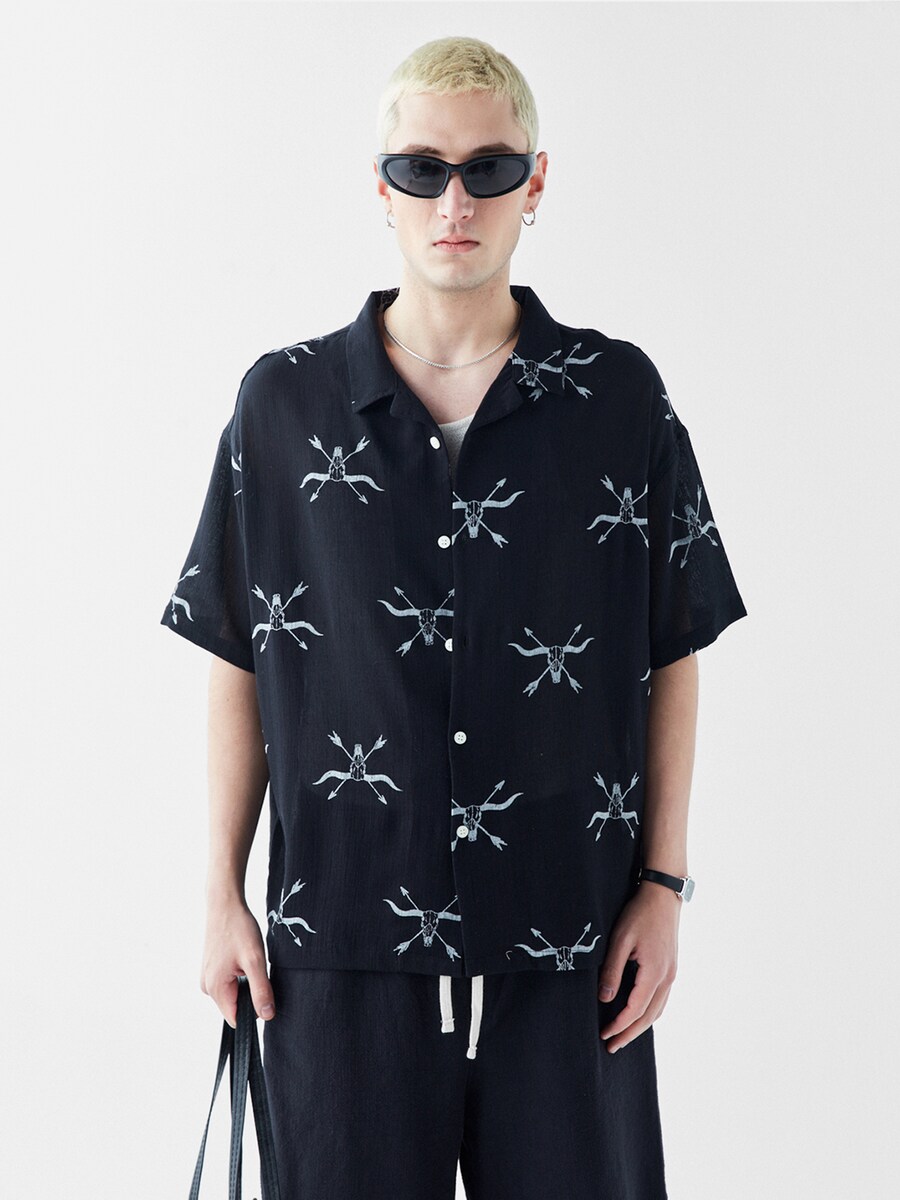 Удобная рубашка на пуговицах VAMOS CLO, черный 
Удобная рубашка на пуговицах VAMOS CLO, черный