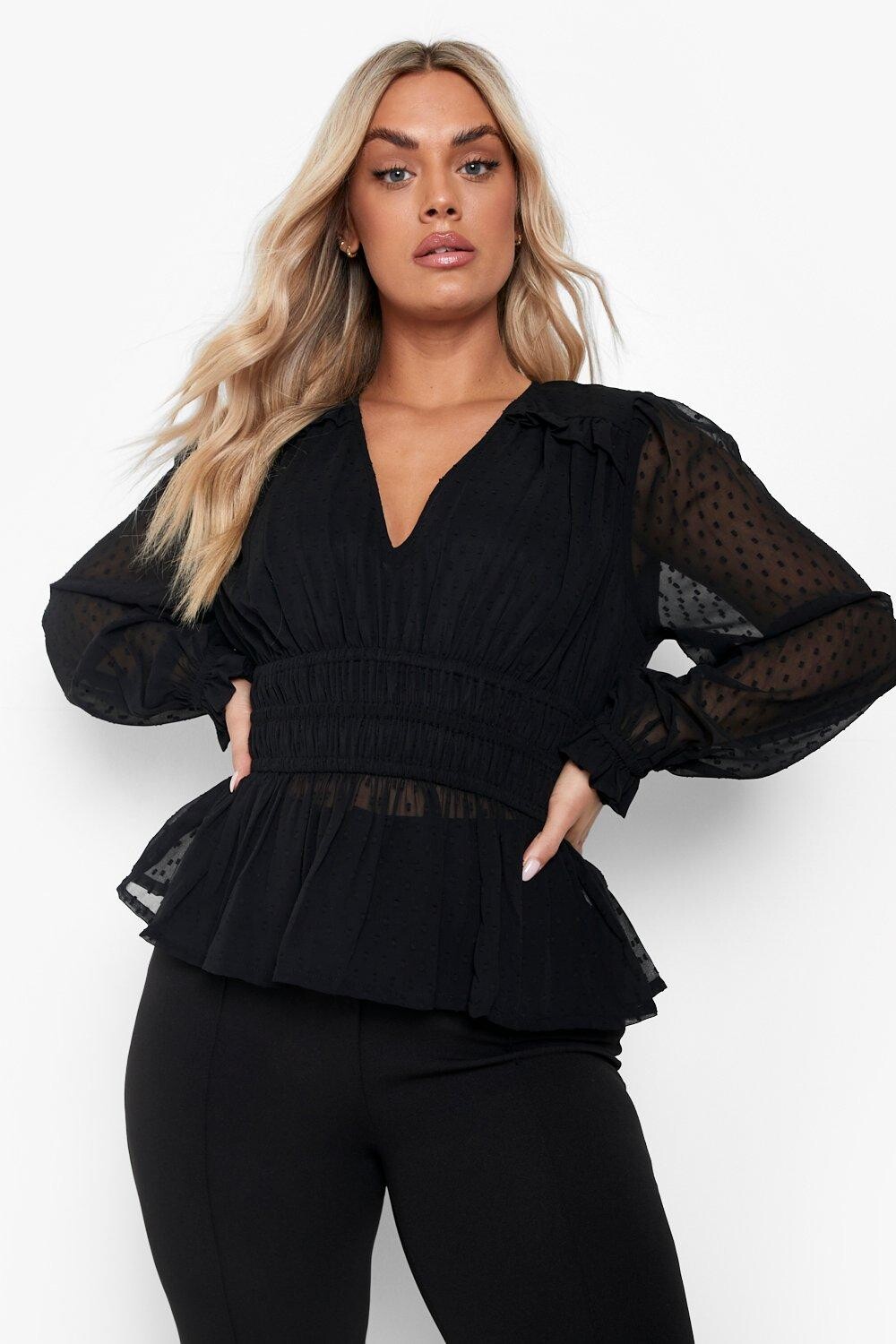 Блузка plus dobby с рукавами и буфами Boohoo, черный
Блузка plus dobby с рукавами и буфами Boohoo, черный
