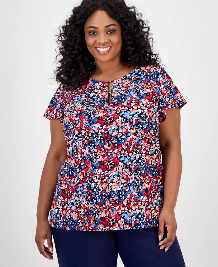 Топ с вырезом-замочной скважиной больших размеров Jones New York, оранжевый
Топ с вырезом-замочной скважиной больших размеров Jones New York, оранжевый