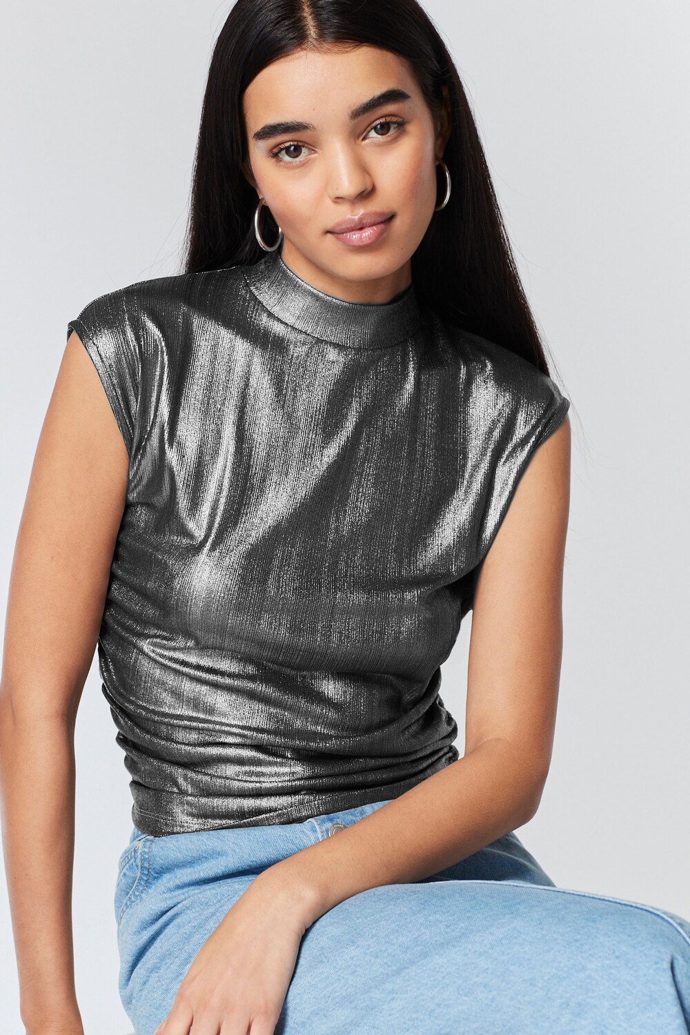 Жилет с высоким воротником Next, серебряный
Жилет с высоким воротником Next, серебряный