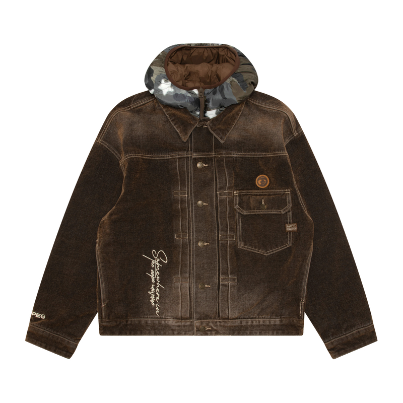 Aape Мужская джинсовая куртка FW25, коричневая
Aape Мужская джинсовая куртка FW25, коричневая