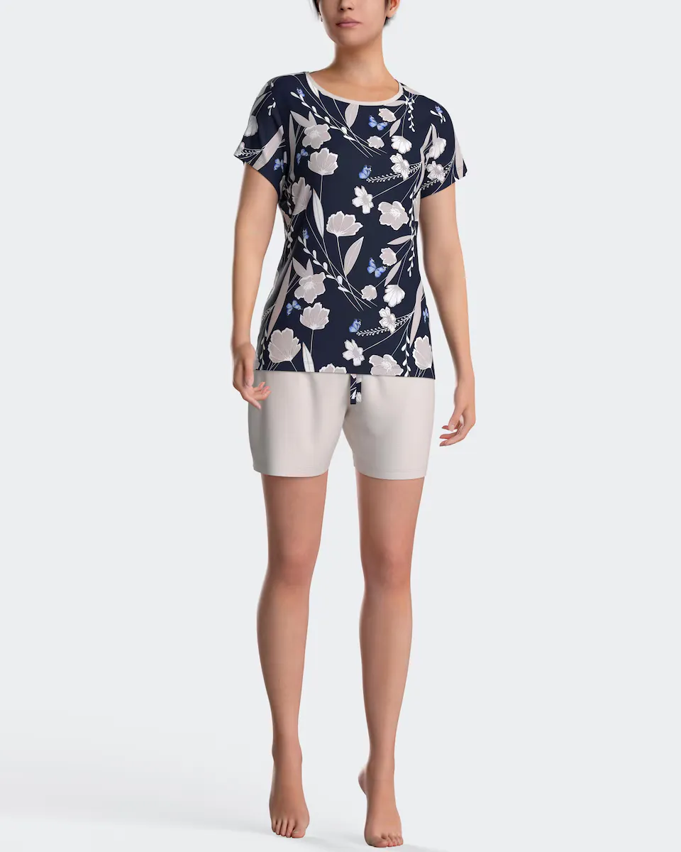 Женская короткая пижама с цветочным принтом Impetus, синий
Женская короткая пижама с цветочным принтом Impetus, синий