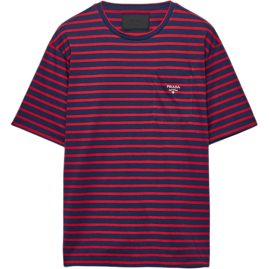 Футболка в полоску с вышитым логотипом PRADA, синий
Футболка в полоску с вышитым логотипом PRADA, синий
