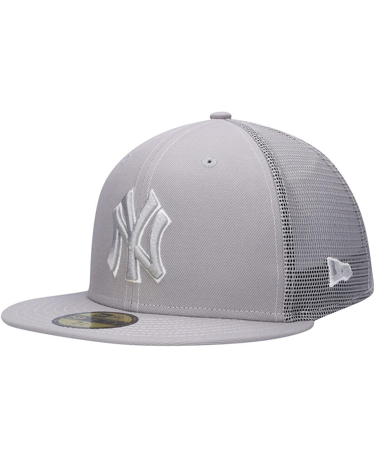 Мужская серая облегающая кепка New York Yankees 2023 для тренировок на поле 59FIFTY New Era