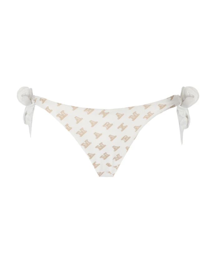 Белые лайкровые плавки от бикини с монограммой Max Mara, белый
Белые лайкровые плавки от бикини с монограммой Max Mara, белый