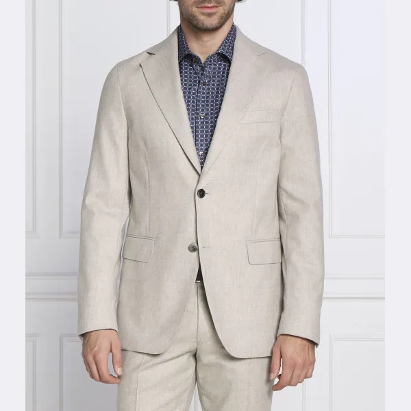 Элегантный шерстяной пиджак узкого кроя Ego Oscar Jacobson, бежевый 
Элегантный шерстяной пиджак узкого кроя Ego Oscar Jacobson, бежевый