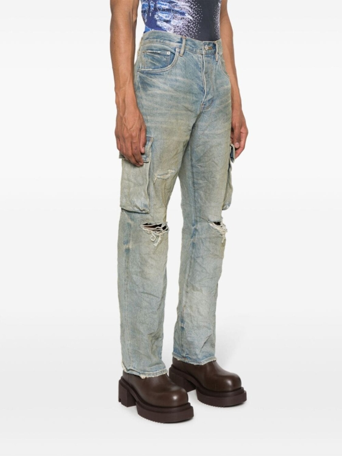 Purple Brand джинсы карго с прорезями, синий
Purple Brand джинсы карго с прорезями, синий