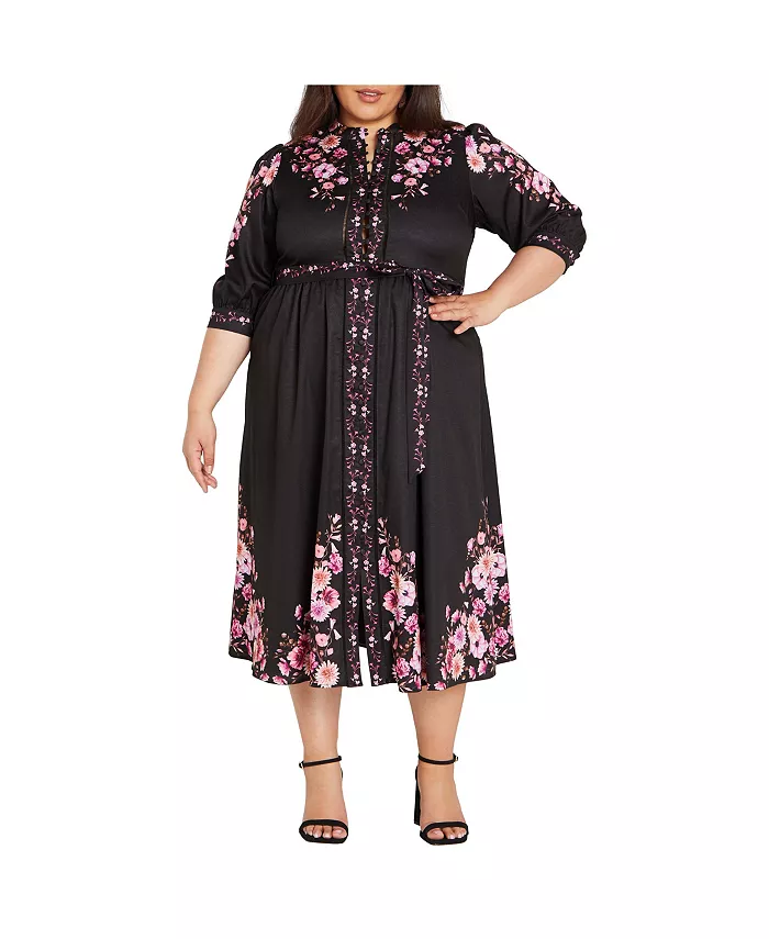 Платье миди с цветочным принтом Annabelle на пуговицах больших размеров CITY CHIC, черный
Платье миди с цветочным принтом Annabelle на пуговицах больших размеров CITY CHIC, черный