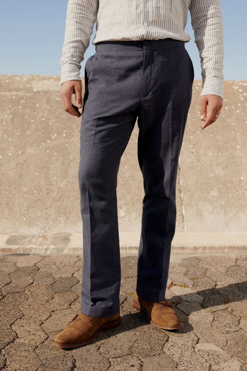 Льняной костюм стандартного кроя: брюки Next, синий
Льняной костюм стандартного кроя: брюки Next, синий