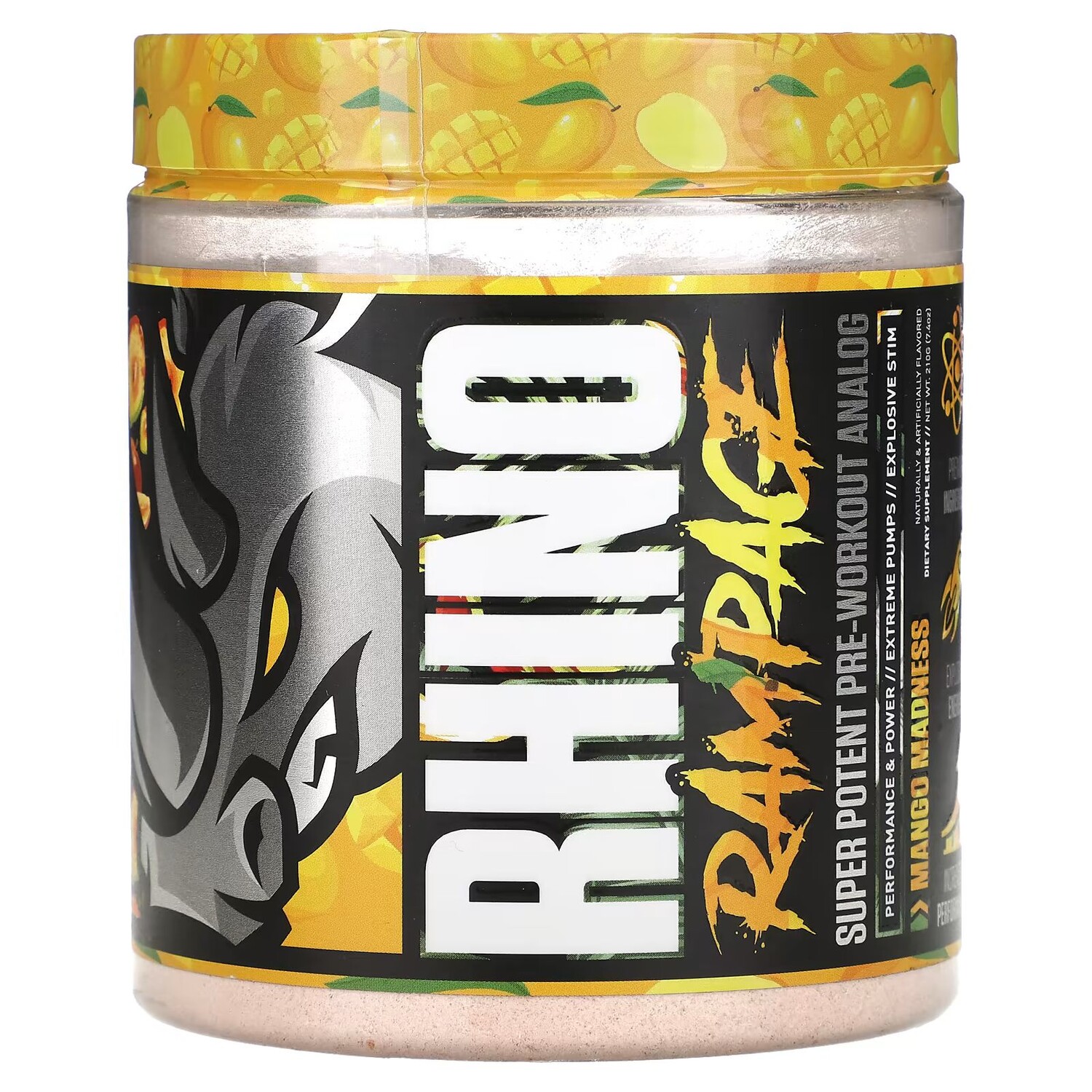 Rhino Rampage, сверхмощный аналог перед тренировкой, Mango Madness, 7,4 унции (210 г) Musclesport
Rhino Rampage, сверхмощный аналог перед тренировкой, Mango Madness, 7,4 унции (210 г) Musclesport