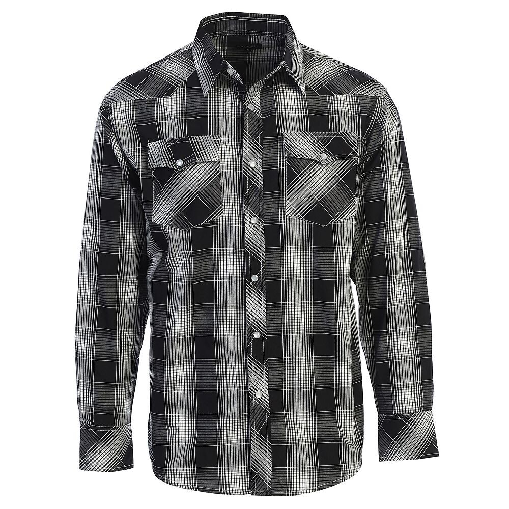 Gioberti Мужская рубашка в клетку с длинным рукавом в стиле вестерн и жемчужными кнопками, цвет Black White Stripe
Gioberti Мужская рубашка в клетку с длинным рукавом в стиле вестерн и жемчужными кнопками, цвет Black White Stripe