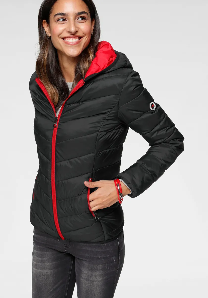 Стеганая куртка KangaROOS, с капюшоном, с контрастными деталями, красный
Стеганая куртка KangaROOS, с капюшоном, с контрастными деталями, красный