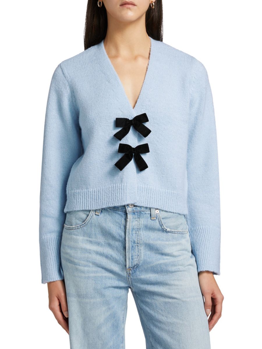 Бархатный кардиган с V-образным вырезом и бантом Design History, цвет Blue Frost
Бархатный кардиган с V-образным вырезом и бантом Design History, цвет Blue Frost