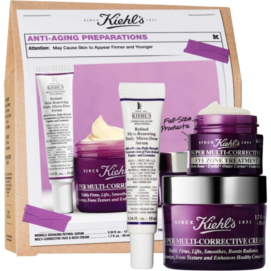 Крем для лица Kiehl's Anti-Aging Preparations Set, Super Multi-Corrective Cream 50 ml + Super Multi-Corrective Eye Zone Treatment 14 ml + Retinol Skin-Renewing Daily Micro-Dose Serum 10 ml / 1 Stk.
Крем для лица Kiehl's Anti-Aging Preparations Set, Super Multi-Corrective Cream 50 ml + Super Multi-Corrective Eye Zone Treatment 14 ml + Retinol Skin-Renewing Daily Micro-Dose Serum 10 ml / 1 Stk.