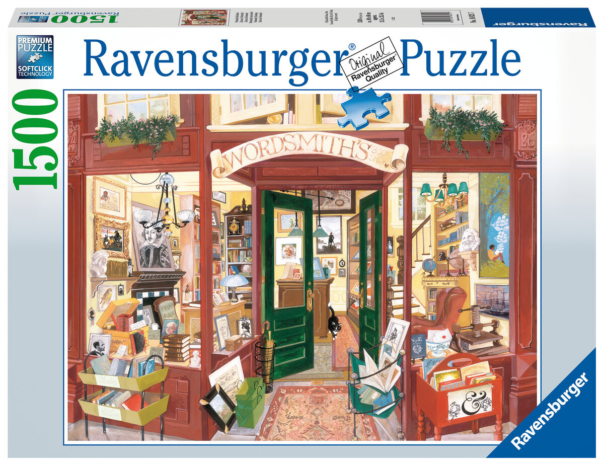 Ravensburger, пазл, Книжный магазин Wordsmith's, 1500 шт.
Ravensburger, пазл, Книжный магазин Wordsmith's, 1500 шт.