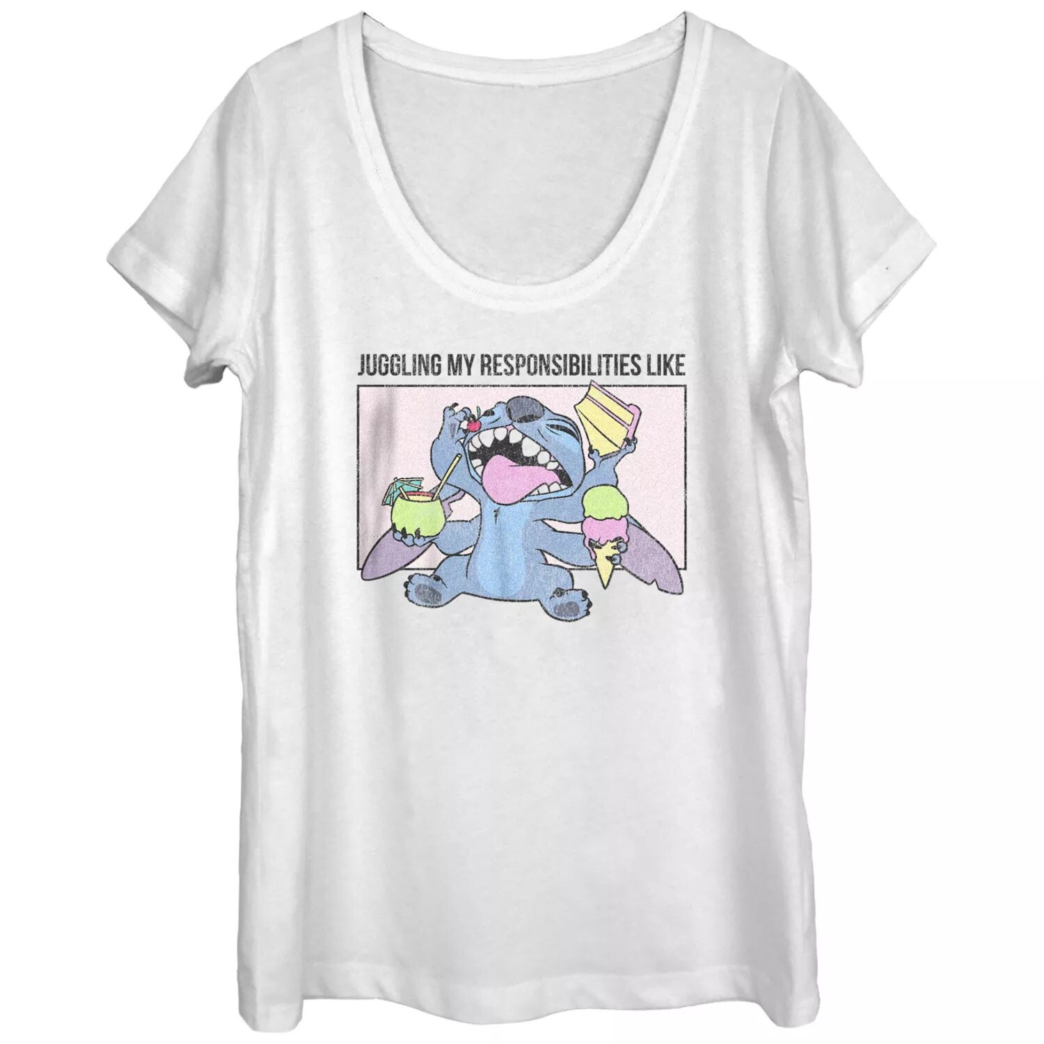 Футболка с изображением обязанностей жонглирования Лило и Стич Disney's Juniors Licensed Character
Футболка с изображением обязанностей жонглирования Лило и Стич Disney's Juniors Licensed Character