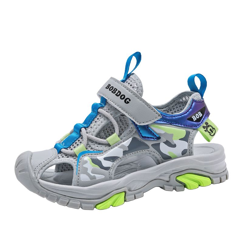Детские сандалии с противоскользящей подошвой, амортизирующей, устойчивой к истиранию и отскоку, дышащей подошвой BOBDOG, серый/синий
Детские сандалии с противоскользящей подошвой, амортизирующей, устойчивой к истиранию и отскоку, дышащей подошвой BOBDOG, серый/синий