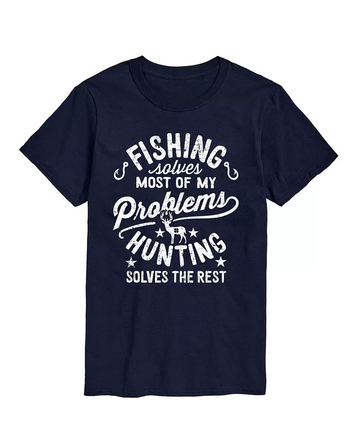 Мужская футболка с коротким рукавом Fishing Solves Problems AIRWAVES, синий 
Мужская футболка с коротким рукавом Fishing Solves Problems AIRWAVES, синий
