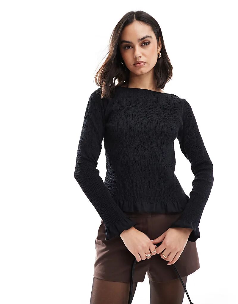 Топ из поплина с присборенным вырезом и косой горловиной черного цвета ASOS DESIGN
Топ из поплина с присборенным вырезом и косой горловиной черного цвета ASOS DESIGN