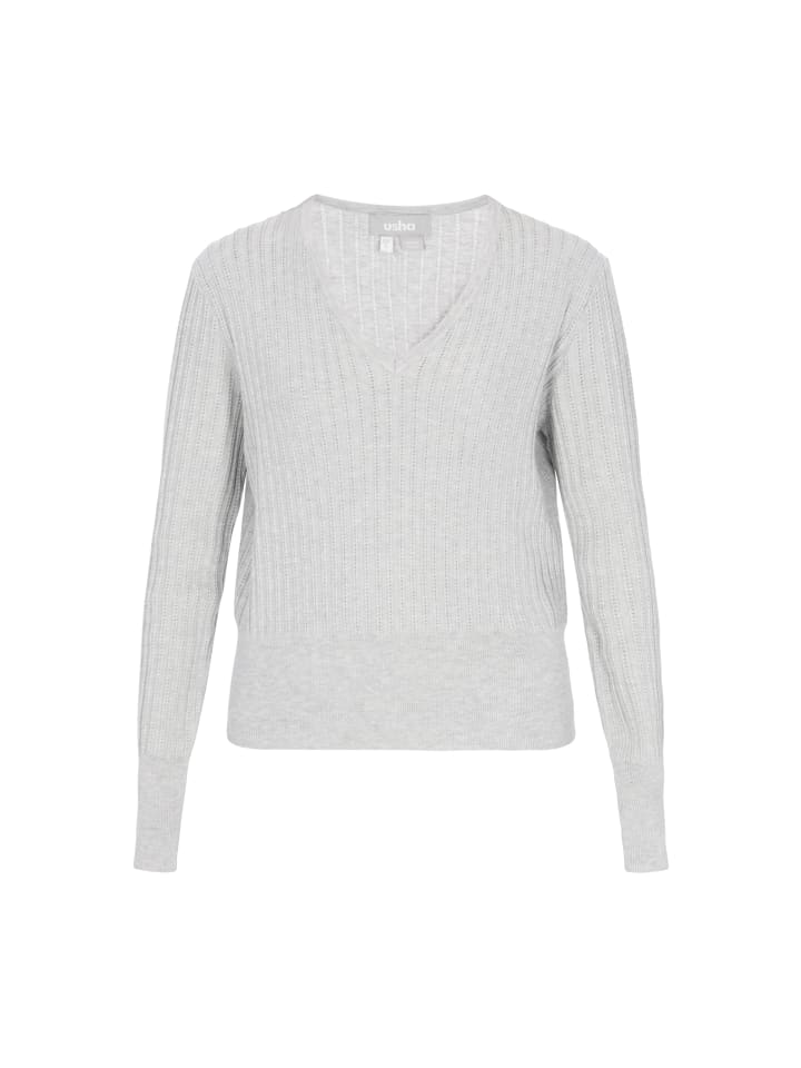 Usha Женский свитер светло-серого меланжевого цвета
Usha Женский свитер светло-серого меланжевого цвета