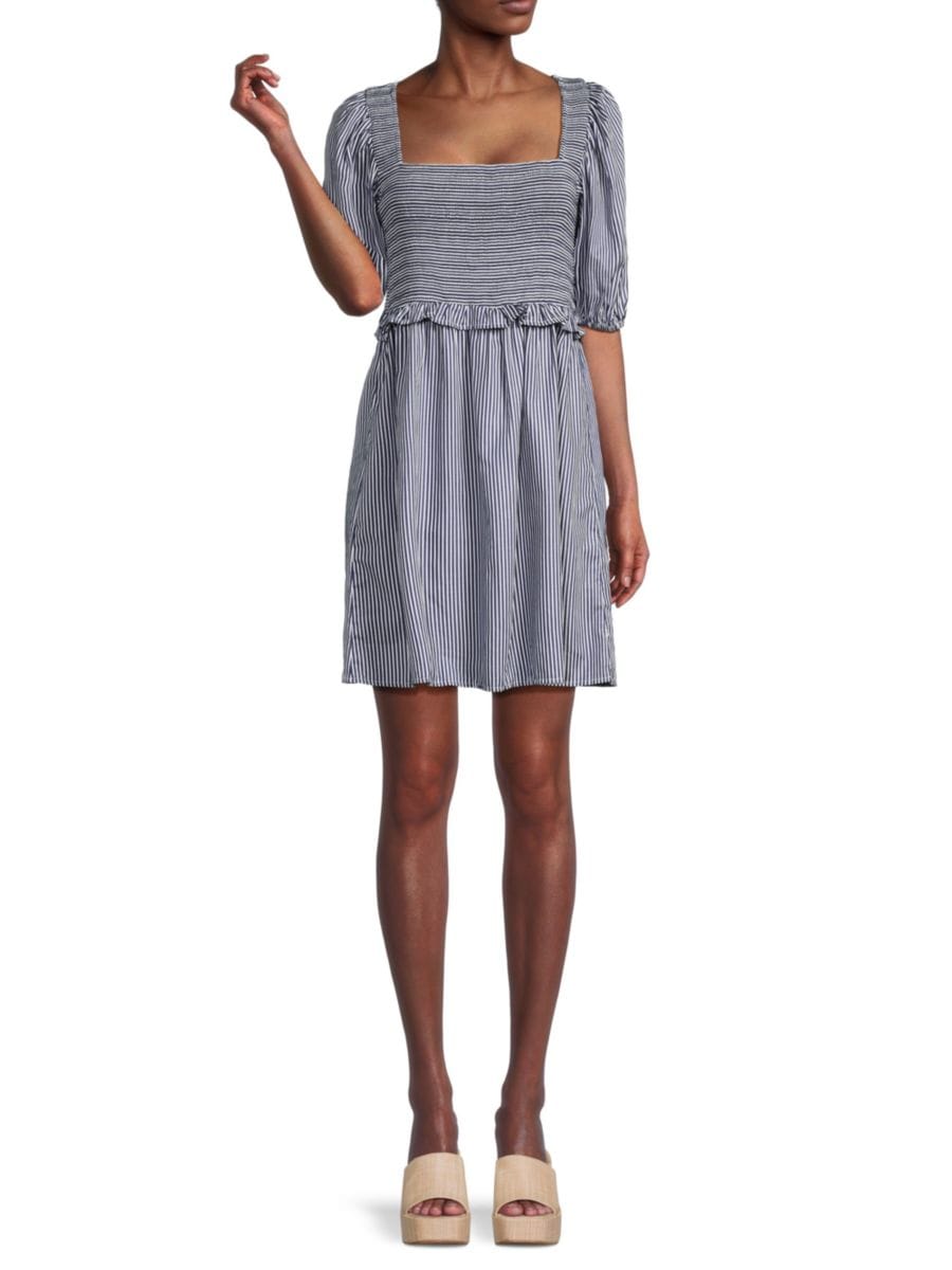 Мини-платье в полоску с рукавами-фонариками Nation LTD, синий
Мини-платье в полоску с рукавами-фонариками Nation LTD, синий