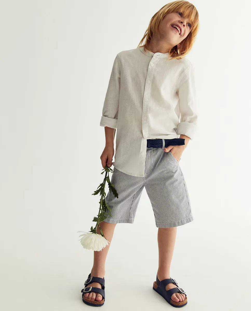 Шорты-бермуды с полосатым поясом Sfera, тёмно-синий
Шорты-бермуды с полосатым поясом Sfera, тёмно-синий