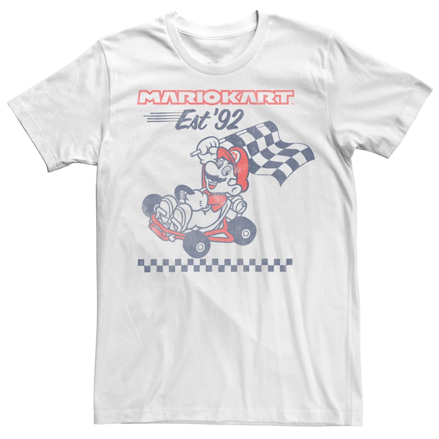 Мужской Mario Kart Est. Футболка с флагом '92 Licensed Character 
Мужской Mario Kart Est. Футболка с флагом '92 Licensed Character