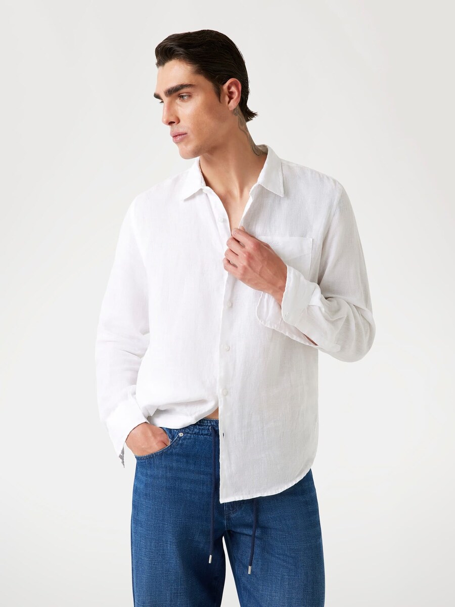 Рубашка на пуговицах классического кроя GUESS, белый
Рубашка на пуговицах классического кроя GUESS, белый