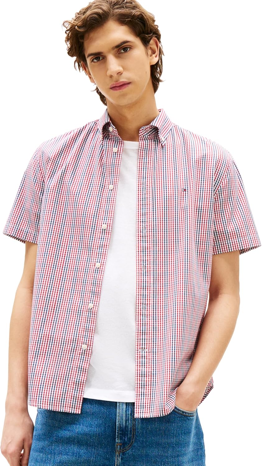 Рубашки оксфорды Tommy Hilfiger Men's с коротким рукавом, классический крой, мужские рубашки на пуговицах, Medium Red / Multi Check
Рубашки оксфорды Tommy Hilfiger Men's с коротким рукавом, классический крой, мужские рубашки на пуговицах, Medium Red / Multi Check