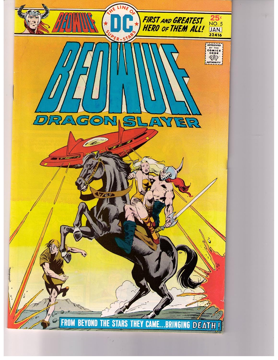 Beowulf Dragon Slayer No. 5 Jan. 1976 (From Beyond the Stars They Came..Bringing Death!, Vol. 1) (DC)
Beowulf Dragon Slayer No. 5 Jan. 1976 (From Beyond the Stars They Came..Bringing Death!, Vol. 1) (DC)