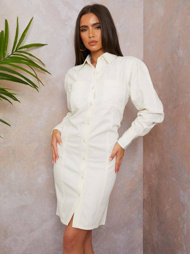 Джинсовое платье миди с длинным рукавом Chi Chi London, кремовый
Джинсовое платье миди с длинным рукавом Chi Chi London, кремовый