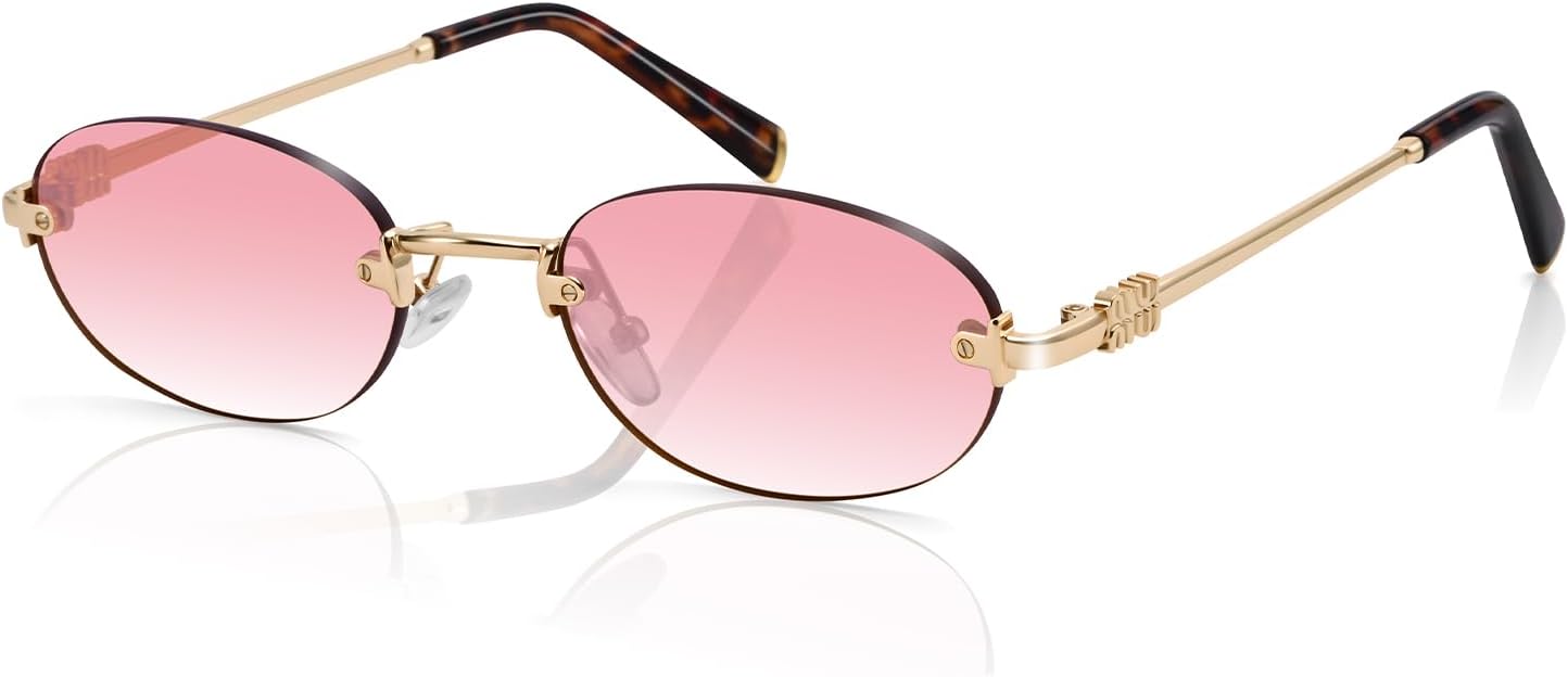 Солнцезащитные очки Bouryo Retro Small Oval для женщин - модные солнцезащитные очки без металлической оправы - стильные узкие солнцезащитные очки в стиле Y2K от дизайнеров, A5-gold/Gradient Pink Lens
Солнцезащитные очки Bouryo Retro Small Oval для женщин - модные солнцезащитные очки без металлической оправы - стильные узкие солнцезащитные очки в стиле Y2K от дизайнеров, A5-gold/Gradient Pink Lens