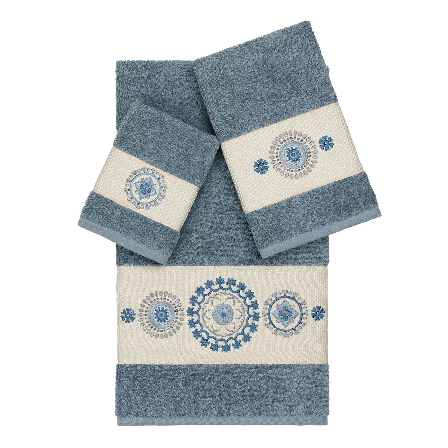 Linum Home Textiles Набор полотенец из 3 предметов из турецкого хлопка с украшением Isabelle, голубой
Linum Home Textiles Набор полотенец из 3 предметов из турецкого хлопка с украшением Isabelle, голубой