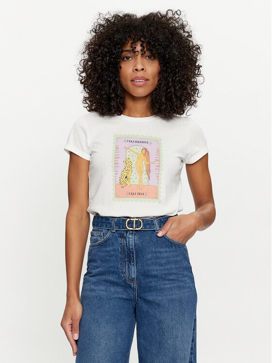 Футболка стандартного кроя Twinset, белый 
Футболка стандартного кроя Twinset, белый