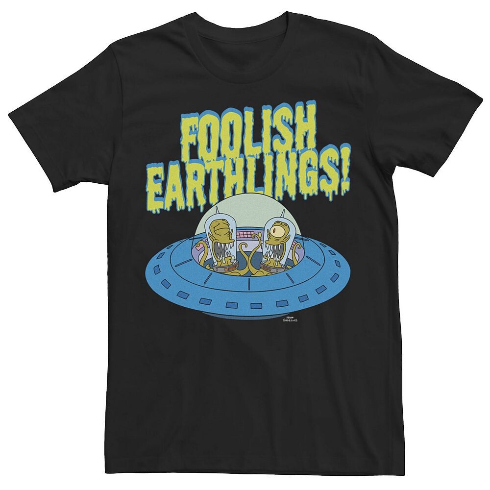 Мужская футболка The Simpsons Kang & Kodos Foolish Earthlings Licensed Character, черный 
Мужская футболка The Simpsons Kang & Kodos Foolish Earthlings Licensed Character, черный
