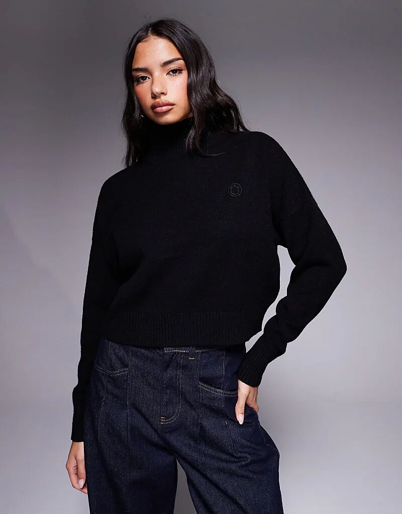 HUGO BLUE Sesty джемпер свободного кроя с высоким воротом и однотонным логотипом черного цвета
HUGO BLUE Sesty джемпер свободного кроя с высоким воротом и однотонным логотипом черного цвета