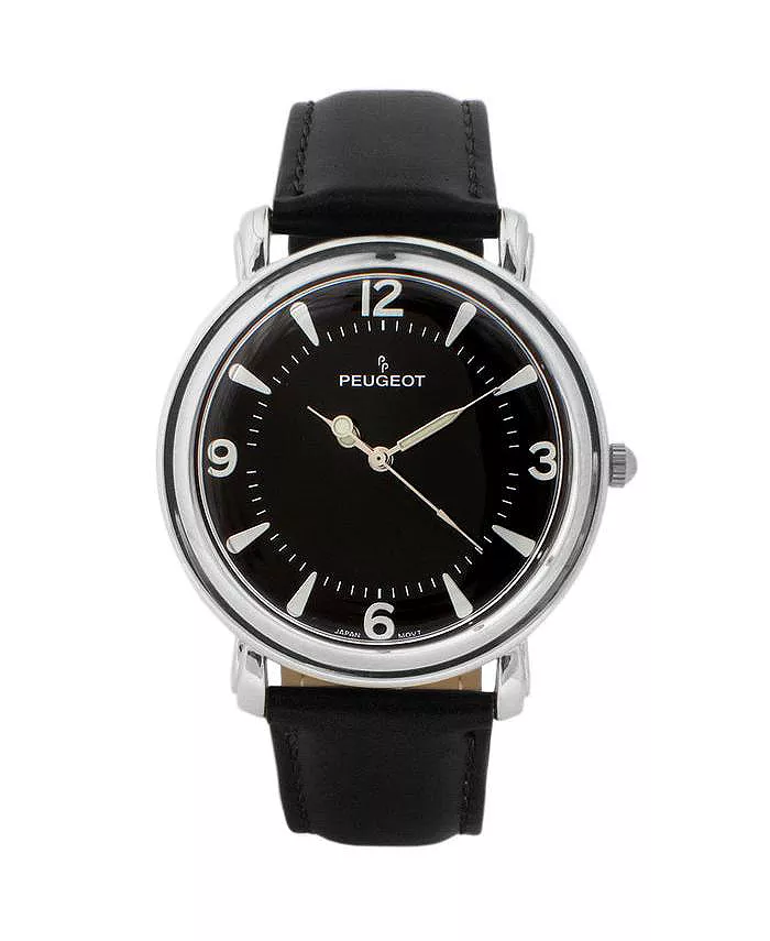 Мужские часы с черным циферблатом 38 мм в ретро-стиле на кожаном ремешке из телячьей кожи Peugeot
Мужские часы с черным циферблатом 38 мм в ретро-стиле на кожаном ремешке из телячьей кожи Peugeot