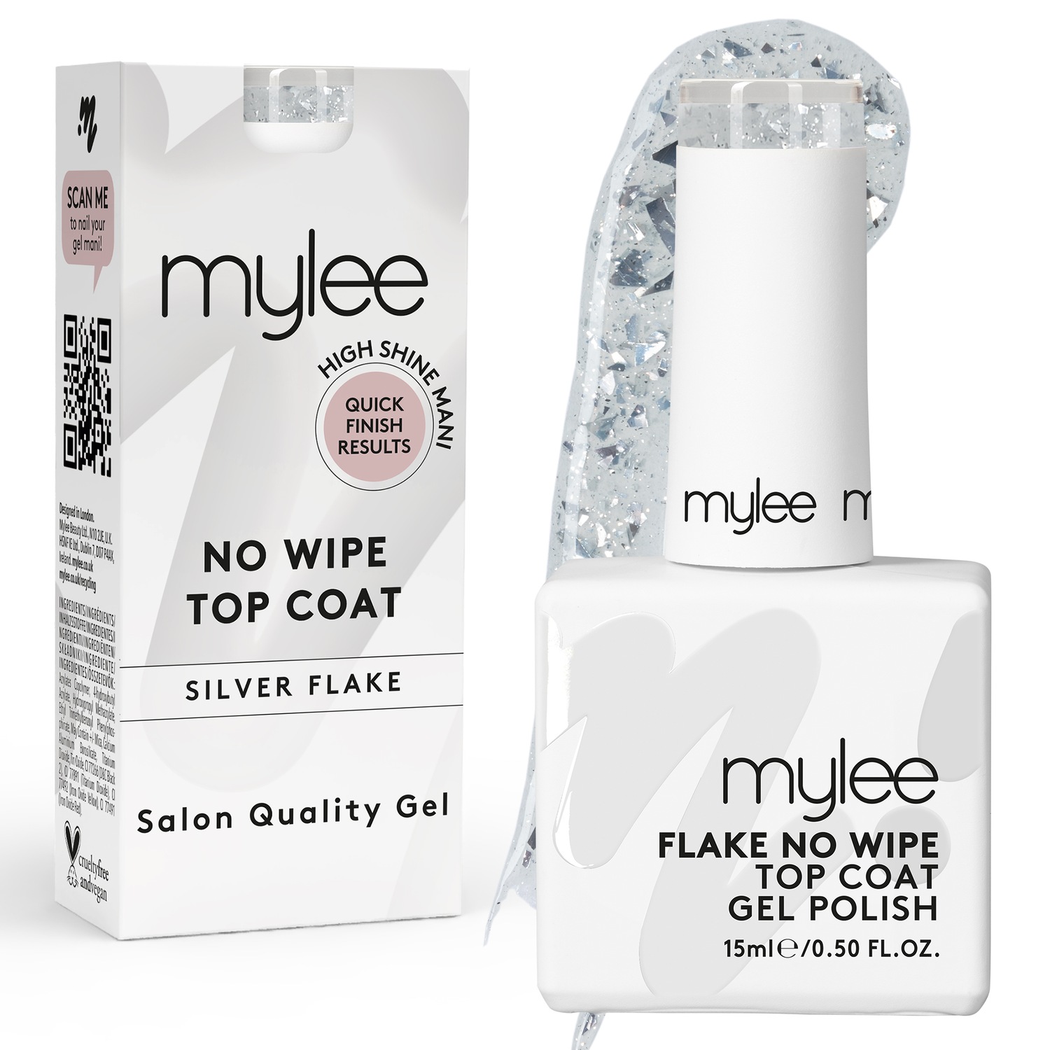 Лак для ногтей mygel no wipe top coat Mylee, silver flake, объем 15 мл
Лак для ногтей mygel no wipe top coat Mylee, silver flake, объем 15 мл