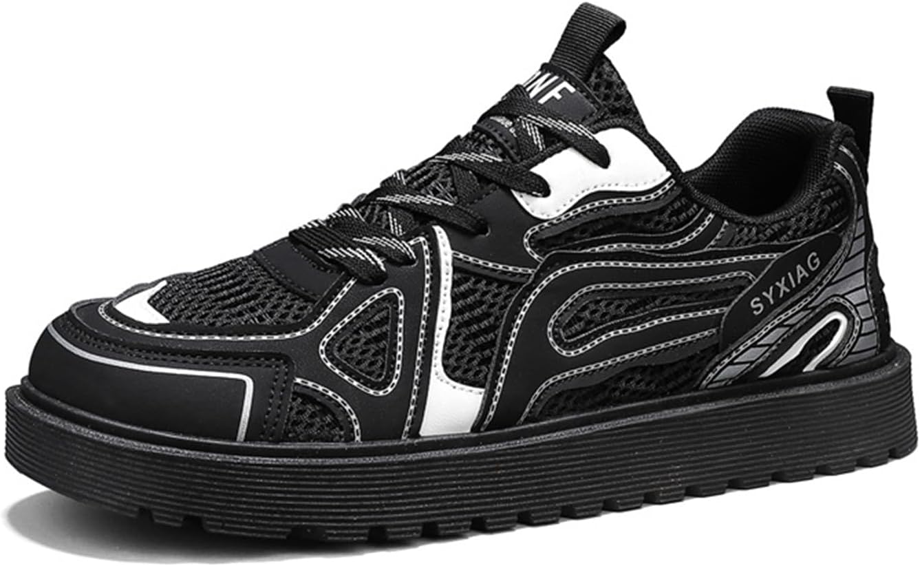 Мужские дышащие кроссовки с сеткой и кожей на шнуровке, повседневные, на платформе, легкие, мягкий носок, толстая подошва, стиль Y2K, спортивная обувь для ходьбы, повседневной езды, улицы, спорта и скейтбординга Houdbdol, черный
Мужские дышащие кроссовки с сеткой и кожей на шнуровке, повседневные, на платформе, легкие, мягкий носок, толстая подошва, стиль Y2K, спортивная обувь для ходьбы, повседневной езды, улицы, спорта и скейтбординга Houdbdol, черный