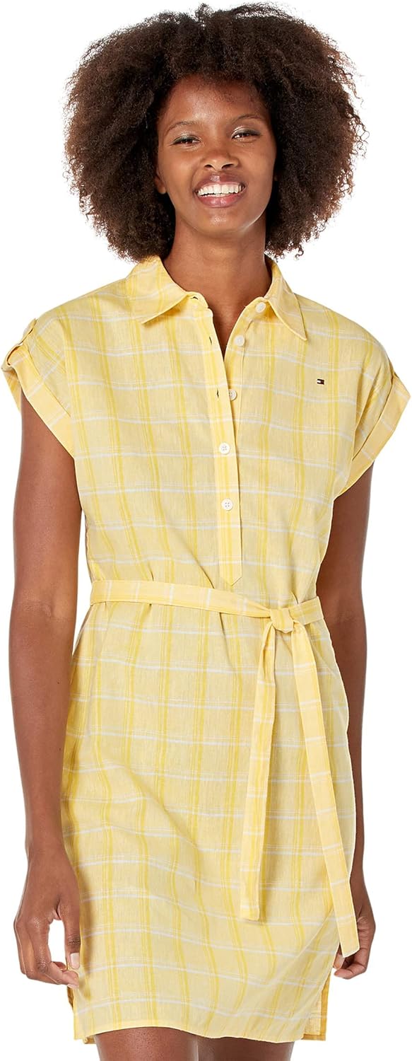 Женское платье-рубашка Saratoga в клетку с завязкой на талии от Tommy Hilfiger, Mango/Bright White
Женское платье-рубашка Saratoga в клетку с завязкой на талии от Tommy Hilfiger, Mango/Bright White