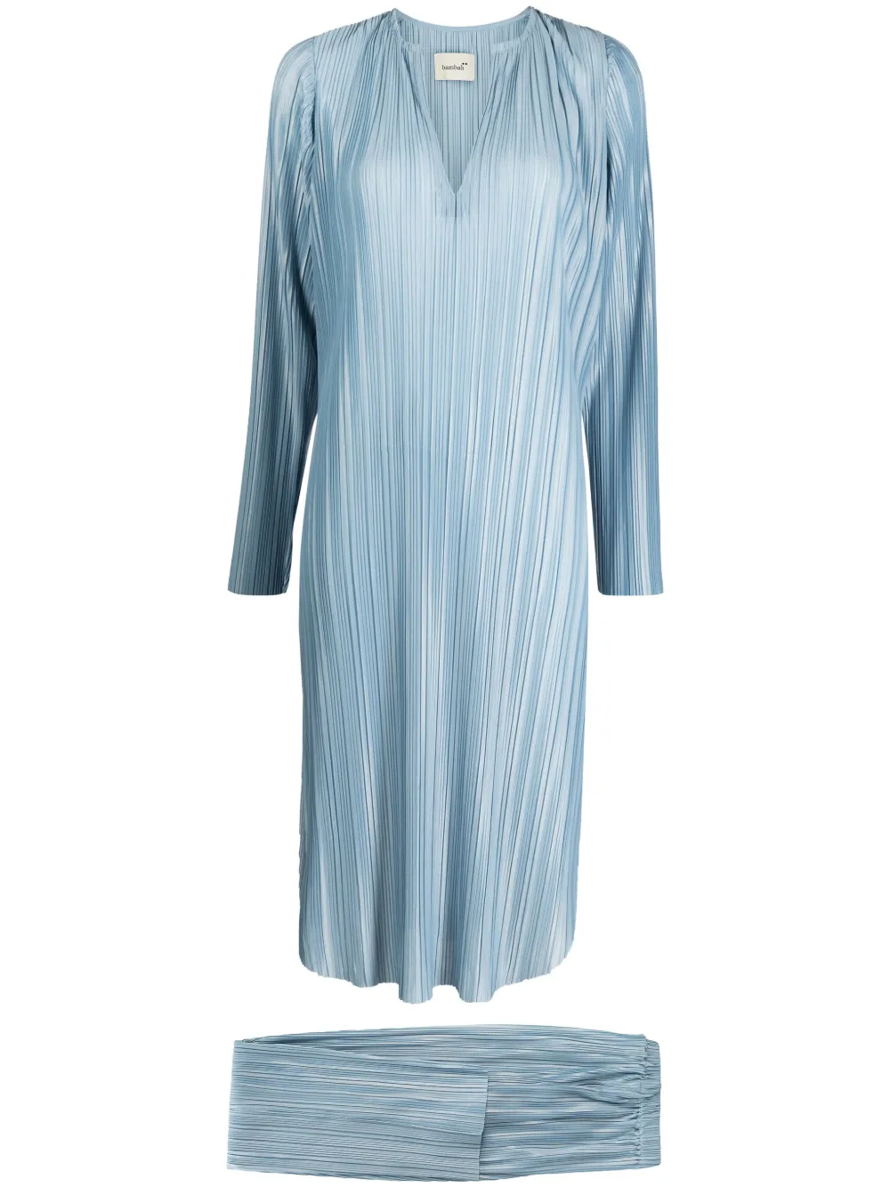 Плиссированный комплект из платья и брюк Bambah, синий
Плиссированный комплект из платья и брюк Bambah, синий